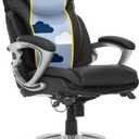 Serta Bryce Executive Office Chair - Ergonomic Computer DeskChair with Lumbar Technology - Adjustable Height - Memory Foam Body Pillows - 360 Swivel Rolling Base - Bonded Leather - Black