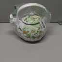 Jucoan 2.3 Quart Vintage Enamel Tea Kettle, Whistling Tea Kettle for Stove Top, Floral Enamel on Steel Teakettle Teapot for Home Kitchen Camping, Gift for Wedding Housewarming Thanksgiving Christmas (White)