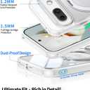 360 Magnetic Stand Case for Google Pixel 9A Fit for MagSafe & Pixelsnap Cover with Ring Holder Shockproof Protective Cell Phone Google Pixel 9A Case - Clear