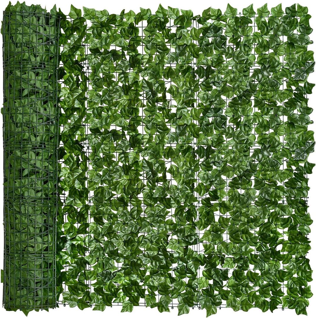 DearHouse Artificial Ivy Privacy Fence, 118x69in Artificial Hedges Fence and Faux Ivy Vine Leaf Decoration for Outdoor Garden Decor (118*68.9inch)