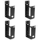 2x4 Door Barricade Brackets,Door Barricade Security Bar,Heavy Duty Door Bar Holder Brackets Lockable with 24 Screws, Drop Open Bar Holder Steel U Brackets for Home Security,Color Black (4PCS)