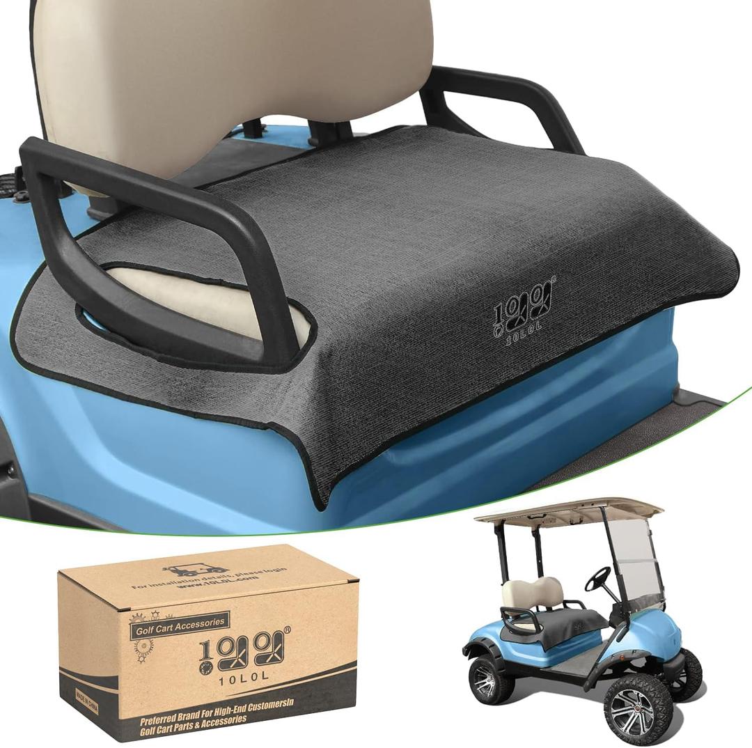 10L0L Golf Cart Seat Covers, Universal Golf Cart Seat Towel Blanket for 2 Person Seats Yamaha G2, G8, G9, G16, G19, G22 G29 with Armrests Nonskid Bottom Suitable for All Weather Conditions (Dark Grey)