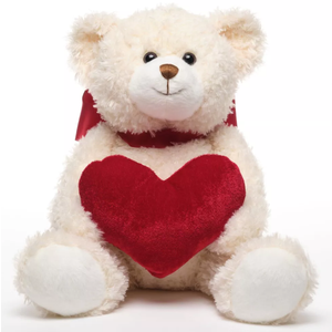 Bearington Holden Heart The Valentine's Day Plush, 16 Inch Teddy Bear Stuffed Animal