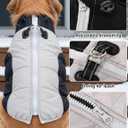 AURUZA Dog Coat, Warm Dog Winter Coat Waterproof Small Dogs Jacket with Harness Built Reflective Pet Vest with Zipper for Medium Dogs Windproof Pet Fleece Puffer Vest Snow Jacket for Cold Weather (3X-Large, Black.)