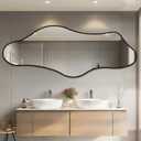 Irregular Mirror 63"x24" Cloud Vanity Mirror Wall Decor, Black
Asymmetrical Wall Mount Mirror, Decorative Mirror Modern Home Decor for Bedroom, Living Room, Entryway, Horizontal & Vertical