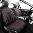 Vankerful Leather Seat Covers for Cars,Car Seat Covers Front Seats Only,Automotive Seat Covers for Trucks,SUV,Leatherette,Universal Fit,Vehicles Seats Cushions(Front Pair,Black-Red)