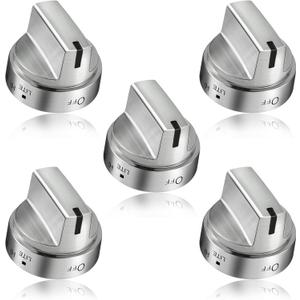 5 Pack Stainless Steel WB03x24818 Gas Stove Knob Replacement for ge,PS11729081 AP5989029 Stainless Steel Stove Replacement Knobs,Compatible with ge Stove KnobNot Universal