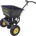 Salt Spreader, Walk-Behind Push Broadcast Spreader - Commercial All Season, 100 Lb Capacity, 13 In All-Terrain Pneumatic Tires, Grate/Cover/Enclosed Gearbox, for Seed/Fertilizer/Salt/Snow Melt