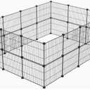 Small Animal Playpen, Guinea Pig Cages, Pet Playpen, Rabbit Cage,Small Animal Cage, Puppy Kitten Dog Playpen, Indoor Outdoor Portable Metal Wire Yard Fence,15 X 12 Inch, 28 Panels, Black