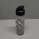 12 Pcs Soccer Water Bottles Bulk 17 oz Soccer Sports Bottle with Leak Proof Flip Top Reusable Plastic Water Bottles for Team Gift Accessories Sports Party Favors Supplies (Black)