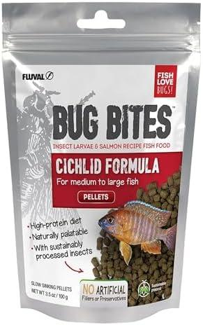Fluval Bug Bites Cichlid Fish Food, Pellets for Medium to Large Sized Fish, 3.53 oz., A6581.3, Best By 04/Dec/2025