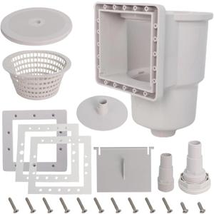 Wadoy SP1091LX Above Ground Pool Skimmer Dyna-Skim with Accessories Compatible with Hayward Pool Skimmer Accessories Kit for 6" Standard Pool Wall Openings