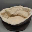 Self-Warming Cat Bed, 17.7" x 13.7" Anti-Slip Soft Round Thermal Pet Cushion Bed for Kittens, Cats, Puppies and Small Dogs (Grey)