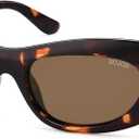 SOJOS Retro Cat Eye Sunglasses for Women Polarized UV400 Designer Inspired Sun Glasses SJ2617A (Tortoise/Light Brown)