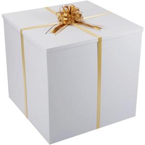 Extra Large Gift Box with Lid 28x28x28 Inches, White Big Gift Box for Gender Reveal, Giant Gift Boxes with Lids for Presents Packaging for Birthday Surprise, Christmas, Anniversaries, Wedding Party