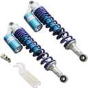 GZYF 1 Pair 400mm Motorcycle Air Shock Absorbers,ATV Shock Absorbers Adjustable Go Kart Suspension Universal for HONDA, for Yamaha, for Suzuki, for Kawasaki ATV Go Kart Quad Dirt Sport Bikes (Blue)