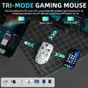 Aula SC620 Wireless Gaming Mouse, Tri-Mode 2.4GHz/USB-C/BT5.3 Computer Mouse with 12000 DPI, Programmable Macro Gamer Mouse with Rapid Fire Key, RGB Light White Gaming Mice for PC/Laptop/Mac
