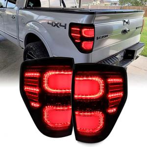 a Pair LED Tail Lights Brake Turn to Reverse Lamp, Apply to 2009 2010 2011 2012 2013 2014 Ford F-150 FX4/Lariat/Limited/Platinum/King Ranch etc., High Temperature Acrylic Material Accessories