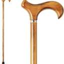 GUYUE Handmade Wooden Walking Cane for Men and Women Ergonomic Wood Cane for Seniors Better Rubber Tips - 37 Inches (yellow)