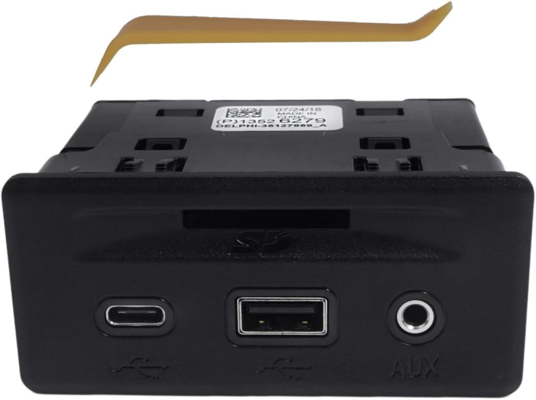 Center Console Auxiliary USB Fit for GMC Sierra 1500 1500Limited 2500HD 3500HD for Chevrolet Silverado 1500 1500LTD 2500HD 3500HD Replacement for 13529862 13526279