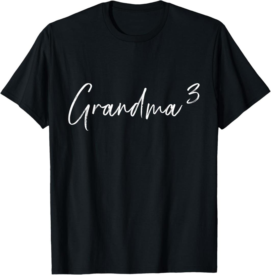 3rd third time grandma of 3 T-Shirt (Small, Black)
