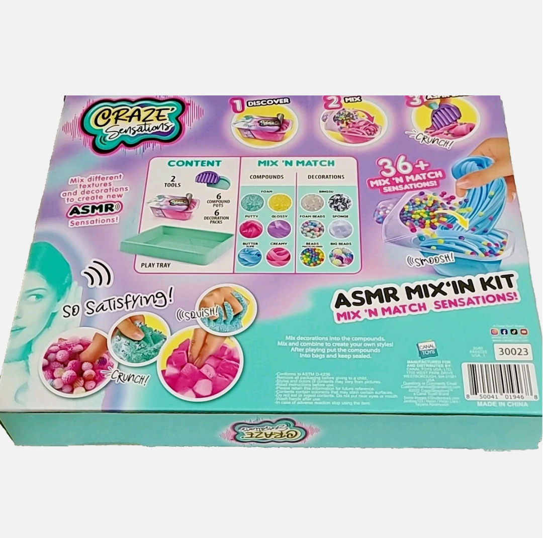 Craft, play, mold and create with Craze' Sensations ASMR 36+ 2 Tools Mix In Kit