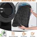 PHOPHO Couch Cover for Dogs Washable, Sofa Cover Protector for l Shape, Non Slip Dog Blanket Cover, Friendly Pet Mat Bed for Outdoor, Soft (Dark Gray, 27.6" x 59")