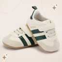 BACSAC Baby Shoes for Boys Girls Non Slip Low Top Infant Walking Shoes Breathable Comfort Toddler Walker Shoes Pull On Newborn Baby Sneakers 3 6 9 12 Months (Apricot Green)