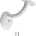 khtumeware 2 Pack White Hand Rail Bracket Heavy Duty Hardware for Stairways, Home or Office Vintage Stair Support Handrail Brackets