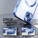 Misea Magnetic for iPhone 15 Plus Case Compatible with MagSafe [Never Yellowing] [Military Grade Drop Protection] Full Camera Lens Protector Plating Soft Clear Phone Case for Women, Deep Blue