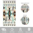 Newsely Small Stall Western Aztec Cactus Shower Curtain 36Wx72L Inch RV Boho Geometry Narrow Aesthetic Minimalism Adults Bathroom Set Vintage Waterproof Bath Decoration Accessories Home Decor