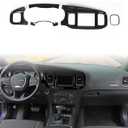 JWWY for Charger Center Consoles Dash Board Dashboard Instrument Gauge Cluster Dash Fascia Trim Panel Garnish Bezel for 2015-2024+ Dodge Charger Interior Accessories, ABS Bright Black 5pcs