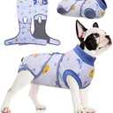 FUAMEY Recovery Suit for Dogs After Surgery,Soft Breathable Dog Bodysuit E-Collar & Cone Alternative Surgical Suit,Male Female Dog Neuter Spay Suits Anti Licking Wounds Onesie Blue Boat L