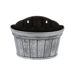 Quarut Large Wall Planter ,12 inchs Wall Hanging Planter Distressed Oak,Thickened Plastic Water Storage Flower Pots for Plants Flower Indoor Outdoor Railing Fence Decor(Grey)