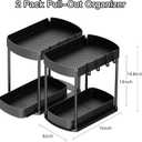 Ukeetap 2 Pack Multi-Purpose Pull-Out Storage Organizers, Under Sink Organizers and Storage for Bathroom & Kitchen, Under Cabinet Organizers and storage, 14.8 Inch, Black