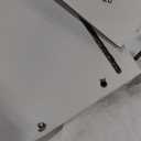 LINSY HOME Glass Top Vanity White Makeup Vanity with Mirror and Lights, 47" Make Up Vanitys Desk with Storage, 9 Drawers, 2 Cabinets and Outlet, Big Vanity Table for Bedroom, Women, Girls