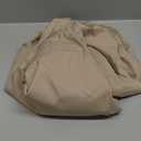 LKOUS Bermuda Shorts for Women Casual Baggy Lightweight Elastic Waist Knee Length Lantern Shorts with Pockets (Beige, M)