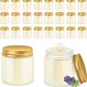 ACITHGL 24 Pcs 4oz Mini Mason Jar Candles Small Lavender Scented Candles Bulk Aromatherapy Ideal Souvenir Favors for Wedding Birthday Party (Gold, 24)