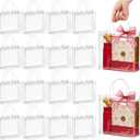 Jutieuo 24 PCS Clear Gift Bags with Handles, 7.9 x 7.9 x 3.2 Inches Reusable Plastic Goodie Bag Transparent Party Favor Bags Bulk for Weddings Birthdays Events, Classrooms & Celebrations