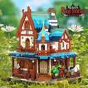 Mini Bricks 1767PCS Fairy Tale Medieval Vintage Post Station Building Blocks, Creative Ideals Village House Architecture Building, Best Halloween for 14+ Boys, Girls or Kids Adults