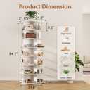 Rotating Shoe Rack Tower, PVC Material Structure, 5-Tier 360 Swivel Lightweight Shoe Organizer, Space-Saving Spinning Shoe Shelf for Entryway, Closet, Bedroom Nook