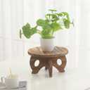 Plant Stand Indoor Wooden Plant Stool Round Stand Risers for Decor Plant Pedestal Stand Farmhouse Rustic Decorative Display Flower Holder Pedestal Board Brown