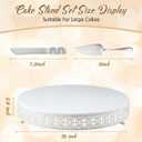 Wenqik White Cake Stand 16 Inch Metal Round Cupcake Dessert Wedding Cake Stand with Cutting & Spatula Cookies Display Holder Fruit Serving Tray for Table Wedding Birthday Anniversary Party