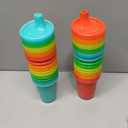 The First Years Take & Toss Spill Proof Sippy Cups - Rainbow Party Pack - Reusable Toddler Cups - Kids Cups and Snap On Lids for Ages 9 Months and Up - 20 Count