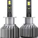 H1 Light Bulb, 600% Brightness 24000LM Super Bright, Halogen Replacement with Cooling Fan, IP68 Waterproof, Pack of 2