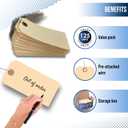 2 x Easytwelve - 125 Pcs Hang Tags Labels with Reinforced Eyelet with Wire Cardboard for Labeling Price Sale Shipping Product Inventory Luggage Garage Hanging Items 4 3/4 x 2 3/8 inch (Wire Attached)