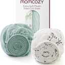 Momcozy Muslin Mini Crib Sheets Fitted - 38''x26'' Pack and Play Sheets for Pack N Play Mattress, 2 Pack Soft & Breathable Natural Cotton Non Slip Bed Cover for Boys, Girls, Bravery Zebra