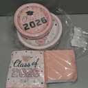 Graduation Party Supplies Kit Serve 50 Graduation Party Class of 2026 Tableware Pink Disposable Dinner Plates Dessert Plates Napkins for Congrats Grad Party Decorations