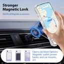 Magnetic for iPhone Air Case with Invisible Stand, Compatible with MagSafe, Clear Bling Sparkle Shockproof Slim Anti-Slip Military Drop Protection Hard Phone Case 6.5" Glitter Purple