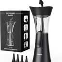 Manual Ear Wax Removal Kit - One-Hand Control Ear Cleaner Tool, Easy to Use Ear Irrigation Flushing System with Soft Silicone Tip for Effective & Safe to Clean Ear Built Up Wax Home Use(Black)